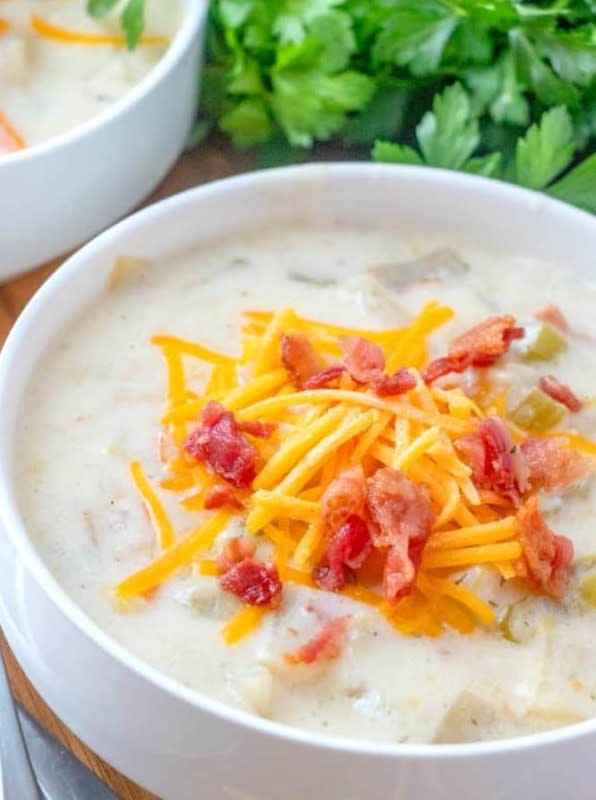 <p>The Country Cook</p><p>This allium-forward remix of potato soup is full of flavor and packed full of potatoes, leeks, celery, carrots, bacon, in a creamy broth.</p><p><strong>Get the recipe: <a href="https://www.thecountrycook.net/slow-cooker-leek-and-potato-soup/" rel="nofollow noopener" target="_blank" data-ylk="slk:Crock Pot Leek and Potato Soup;elm:context_link;itc:0;sec:content-canvas" class="link ">Crock Pot Leek and Potato Soup</a></strong></p>