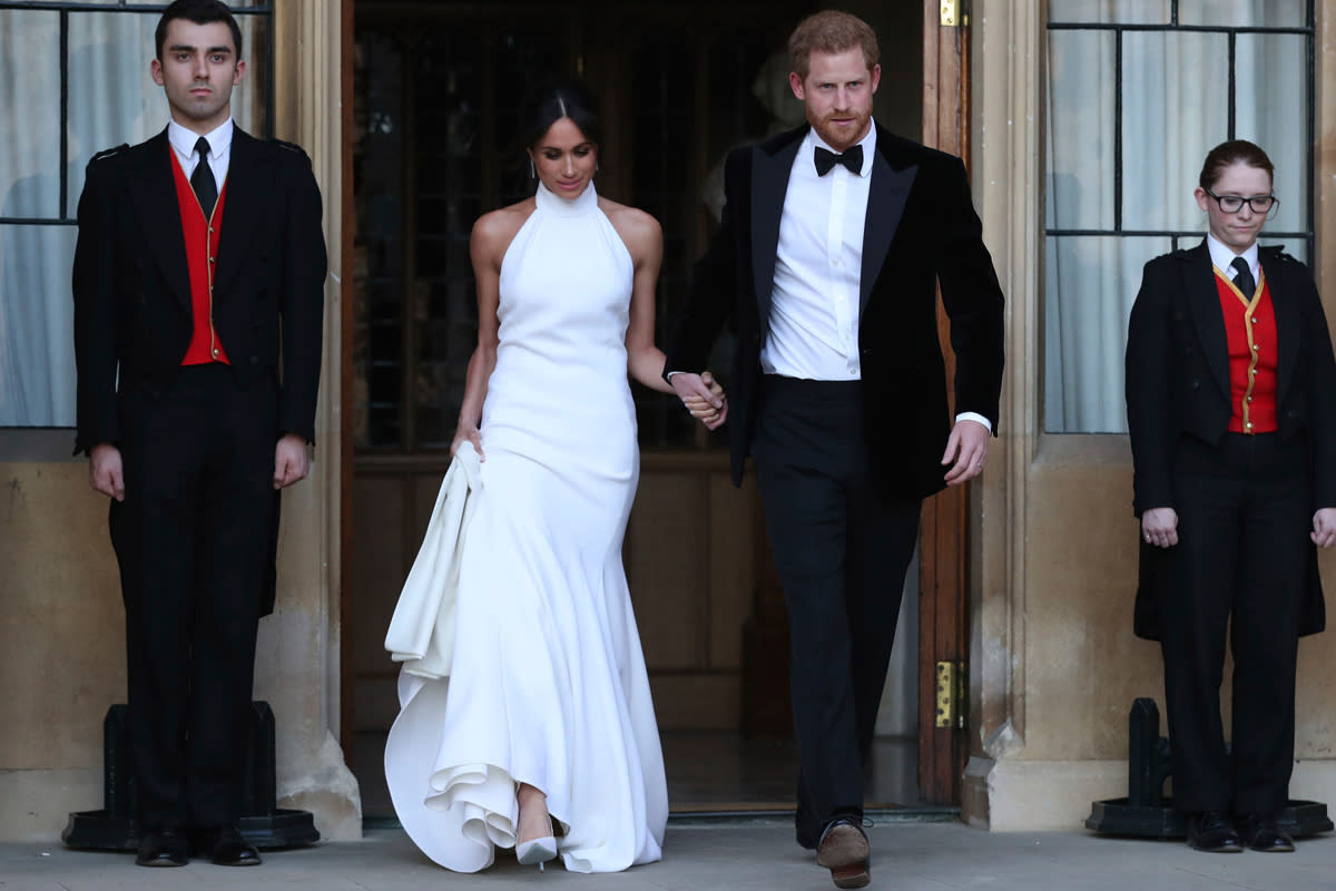 Meghan wechselte nach ihrer Hochzeit in dieses Kleid von Stella McCartney. (Bild: AP Photo)