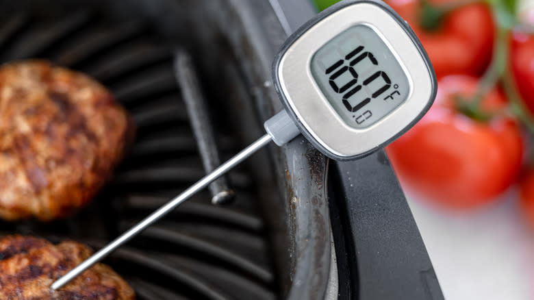 grilled burger cooking thermometer