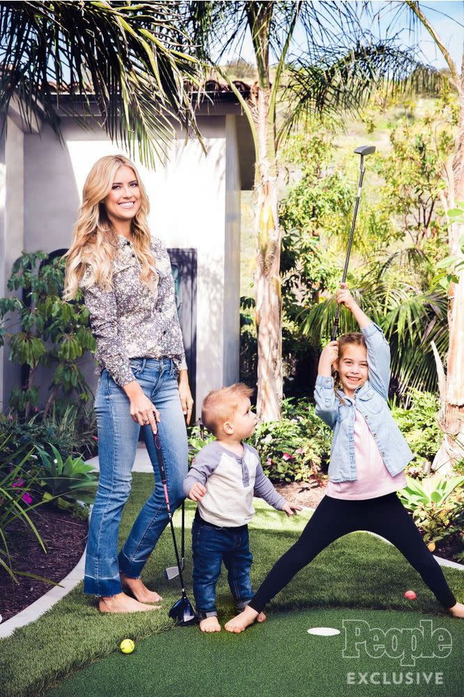 Christina El Moussa and her children, [left to right] Brayden and Taylor.