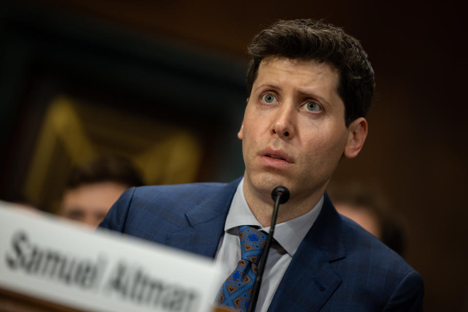 WASHINGTON DC, UNITED STATES - MAY 16: Open AIâs CEO Sam Altman testifies at an oversight hearing by the Senate Judiciaryâs Subcommittee on Privacy, Technology, and the Law to examine A.I., focusing on rules for artificial intelligence in Washington, DC on May 16th, 2023. (Photo by Nathan Posner/Anadolu Agency via Getty Images)