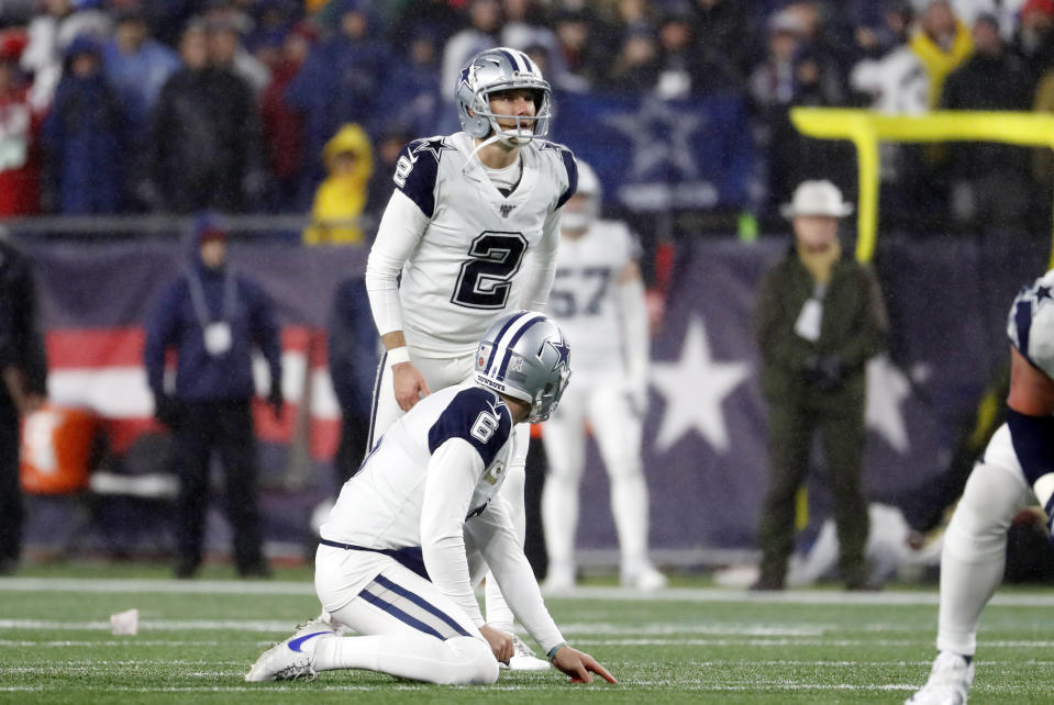 Dallas Cowboys place kicker Brett Maher (2) was released on Monday. (Photo by Fred Kfoury III/Icon Sportswire via Getty Images)