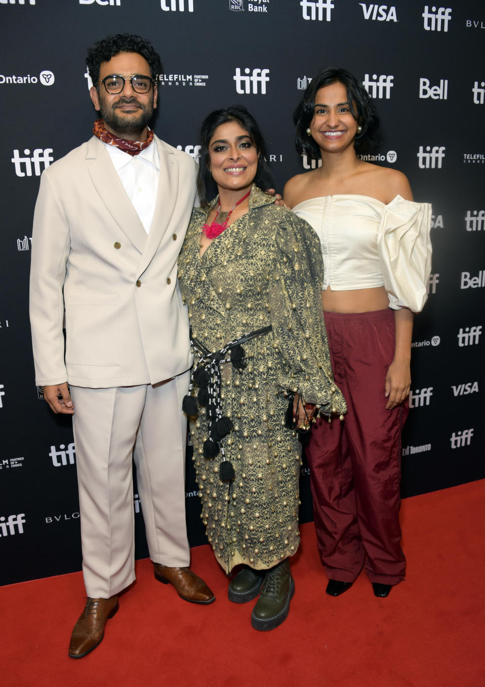 From left: Hamza Haq, Nimra Bucha and Amrit Kaur attend 