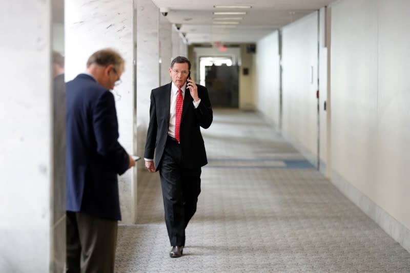 Senate lunch meeting on response to coronavirus outbreak on Capitol Hill in Washington