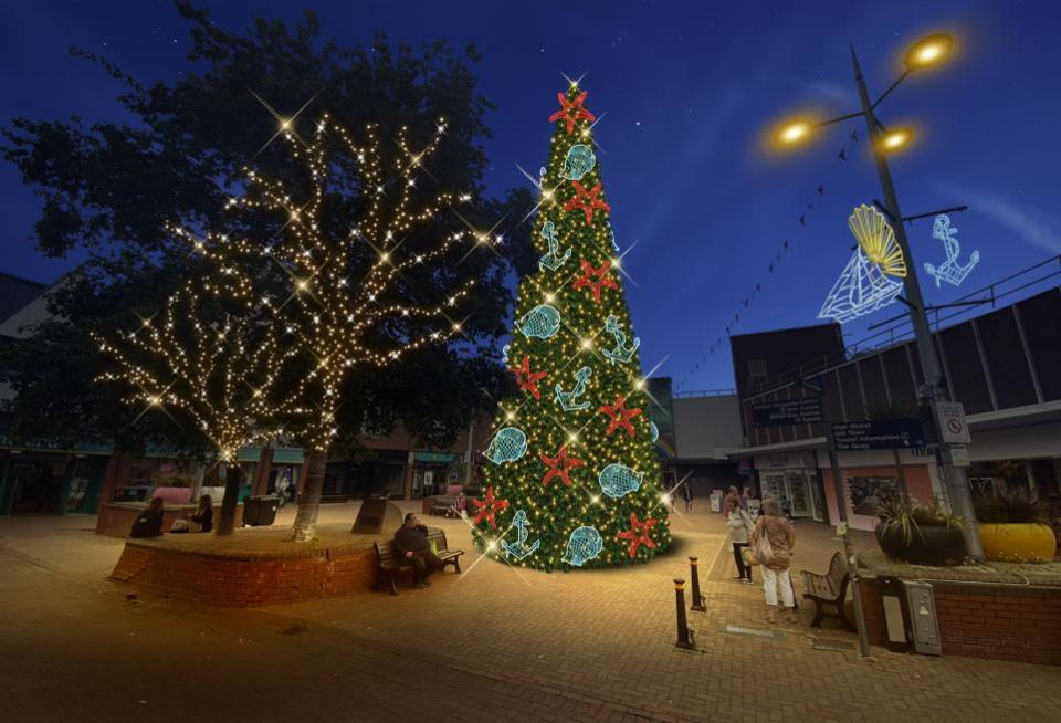 Bournemouth Echo: CGI del planeado Poole Christmas Maritime Light Festival.