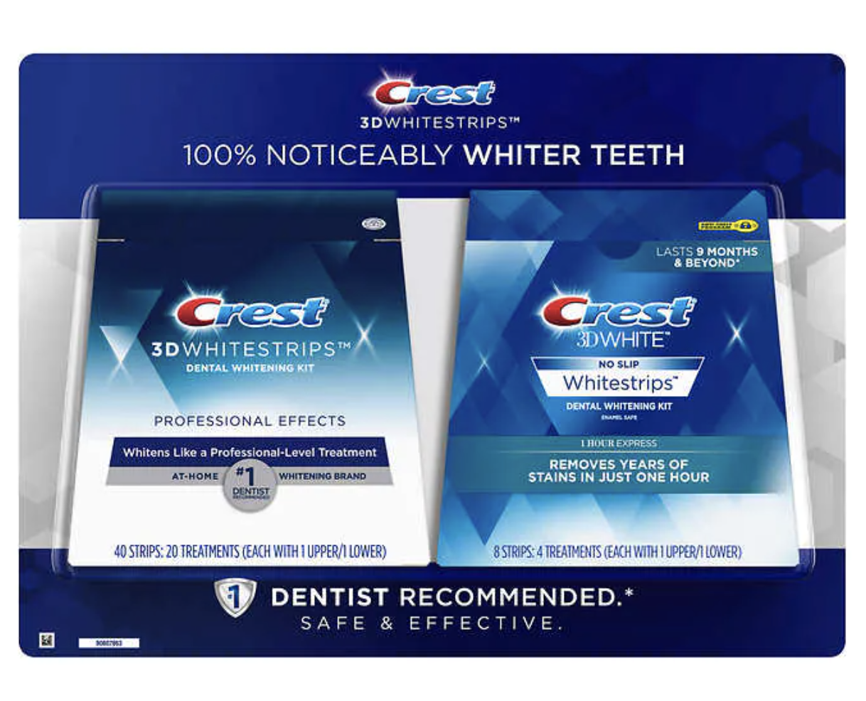 Crest 3D Whitestrips Professional Effects Teeth Whitening Kit, 40 + 8 Strips