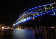 Sydney's Harbour Bridge is lit up as part of the festival