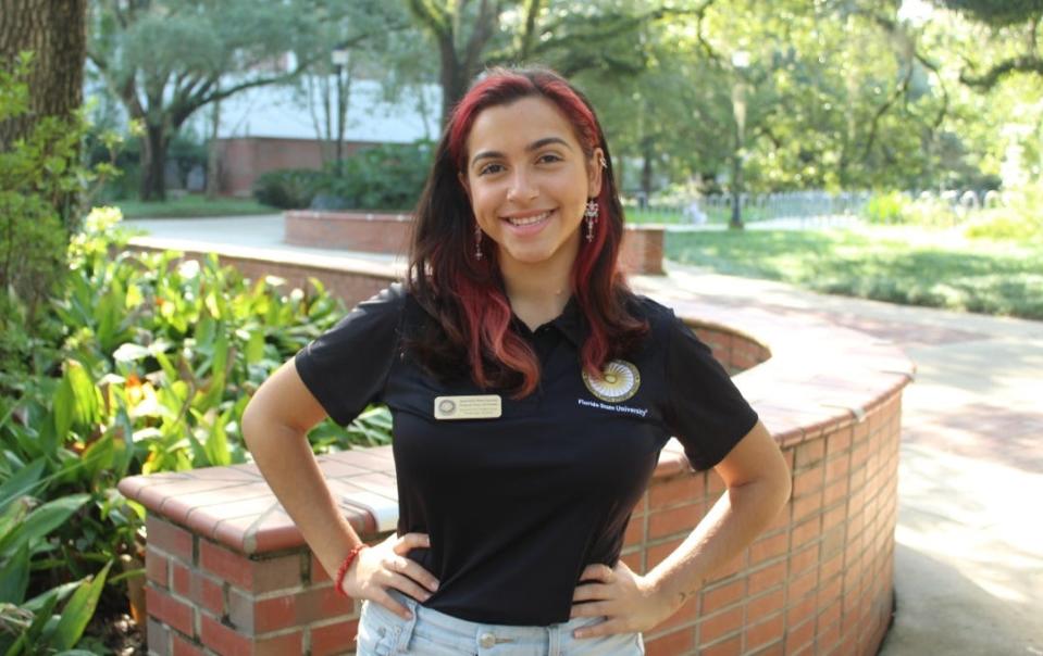 Florida State University student Angilmarie Rivera Sanchez is the president of FSU's Puerto Rican Student Association.