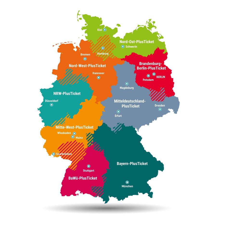 Nach diesem Schema will der Verkehrsclub (VCD) das ÖPNV-Netz in Deutschland aufteilen. - Copyright: VCD Verkehrsclub Deutschland