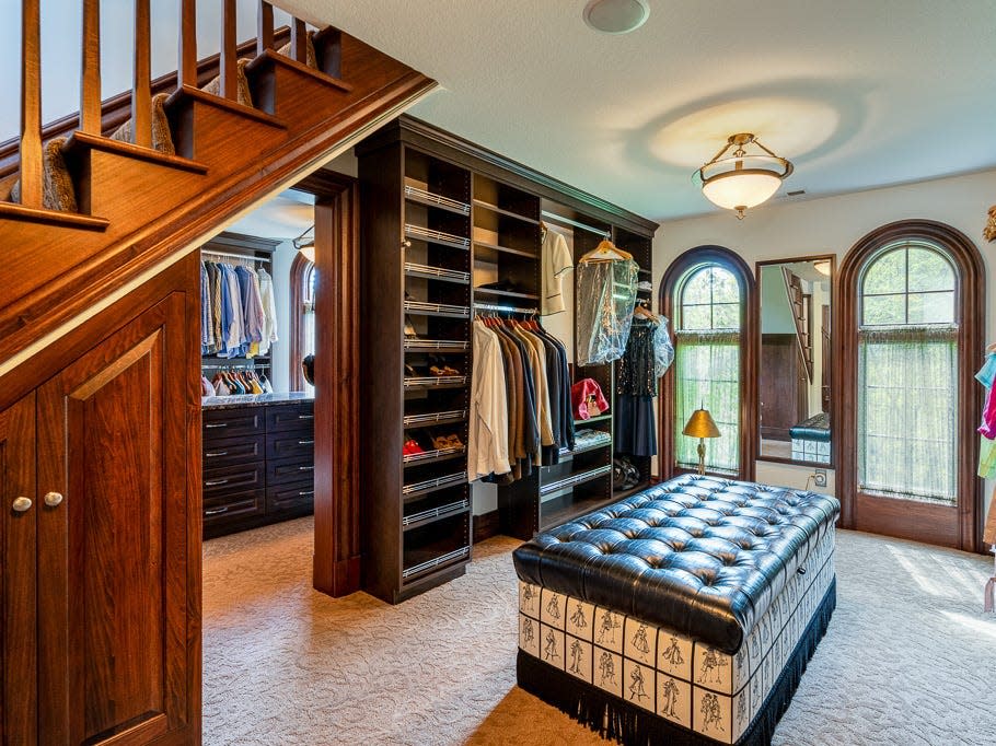 A two-story walk-in closet Delp built for his wife