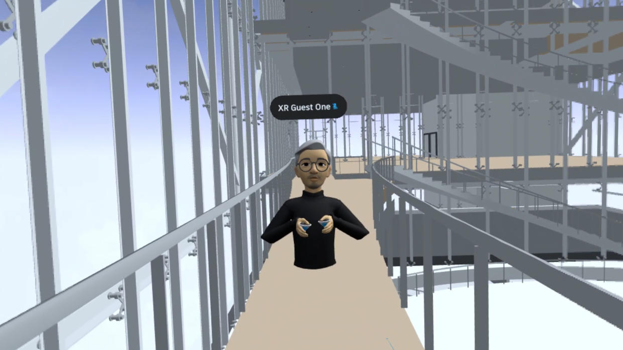 The author's avatar in Workshop XR, Autodesk's 3D design software. <span class="copyright">Autodesk</span>