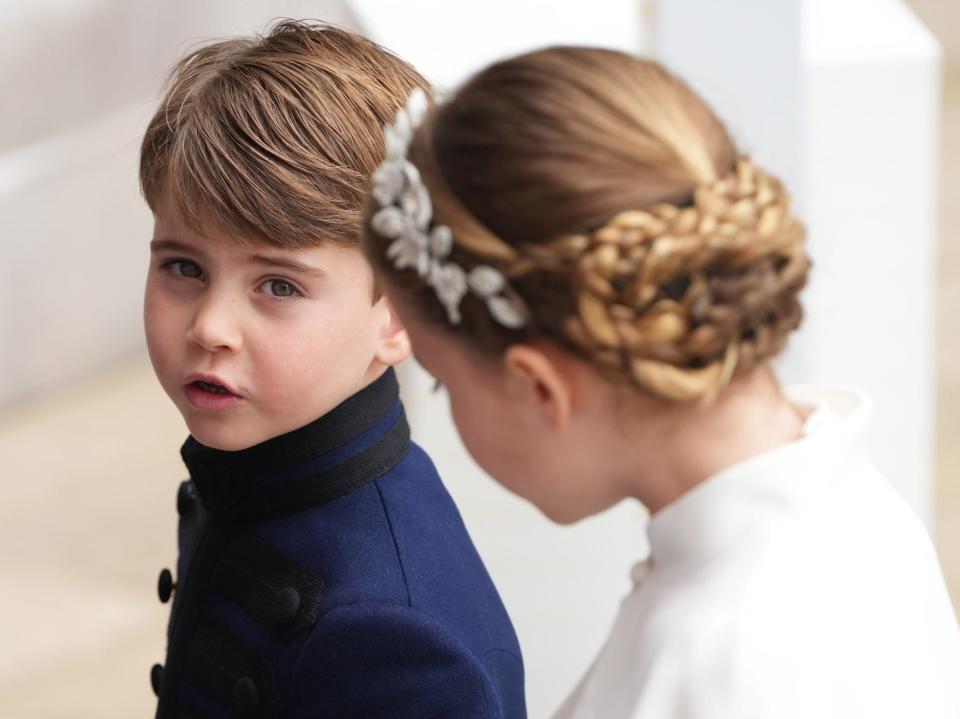 Prince Louis and Princess Charlotte attend King Charles III's coronation on May 6, 2023.