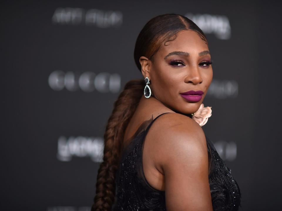 Serena Williams arrives at the LACMA Art + Film Gala on Saturday, Nov. 6, 2021.