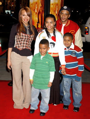 Faith Evans and family at the Hollywood premiere of Paramount Pictures' Coach Carter