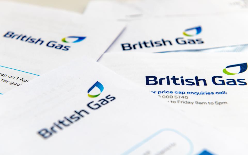 Letters and bills from the British Gas, owned by Centrica