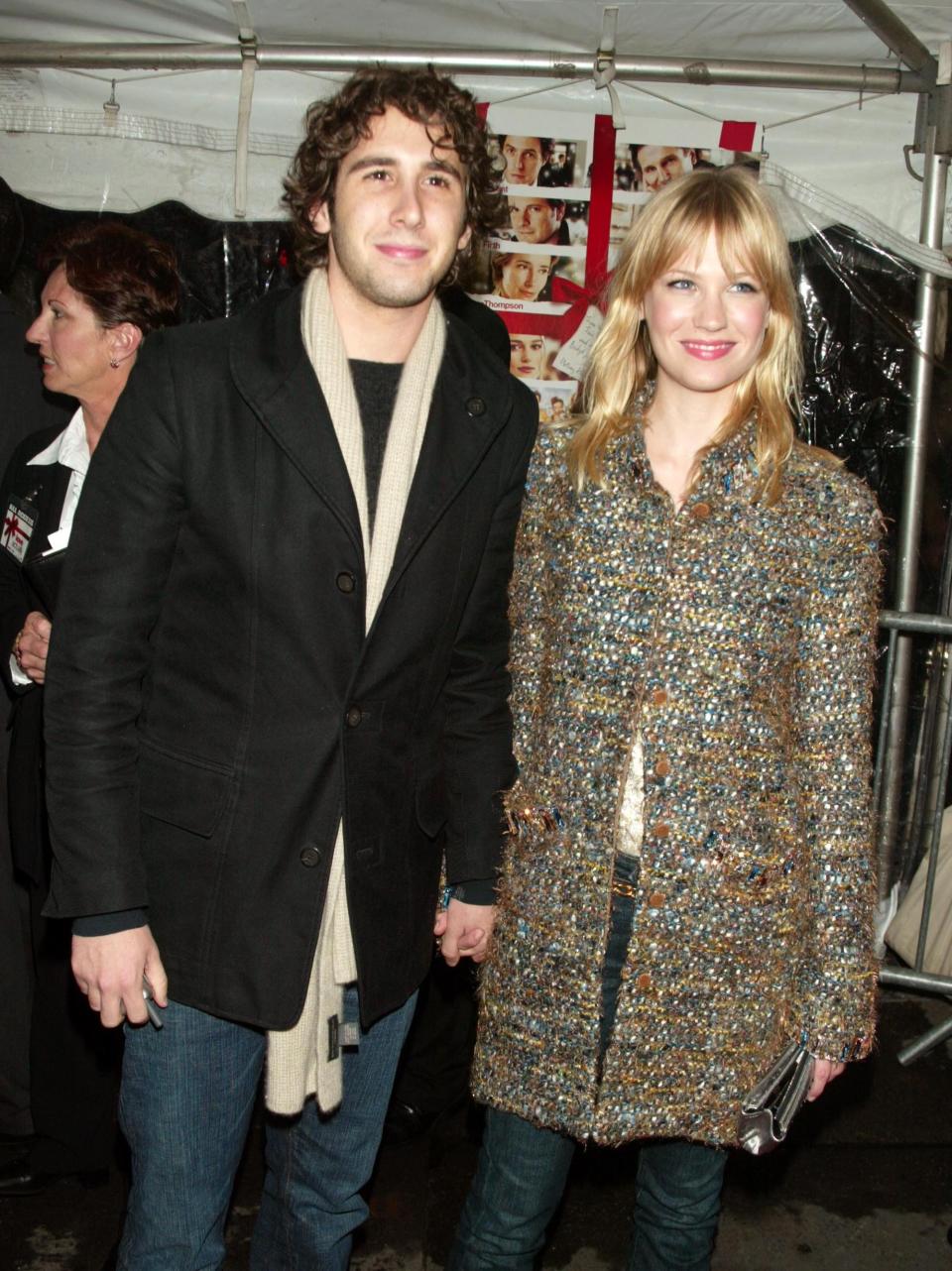 Josh Groban and January Jones during "Love Actually" New York Premiere at Ziegfeld Theatre in New York City, New York, United States.