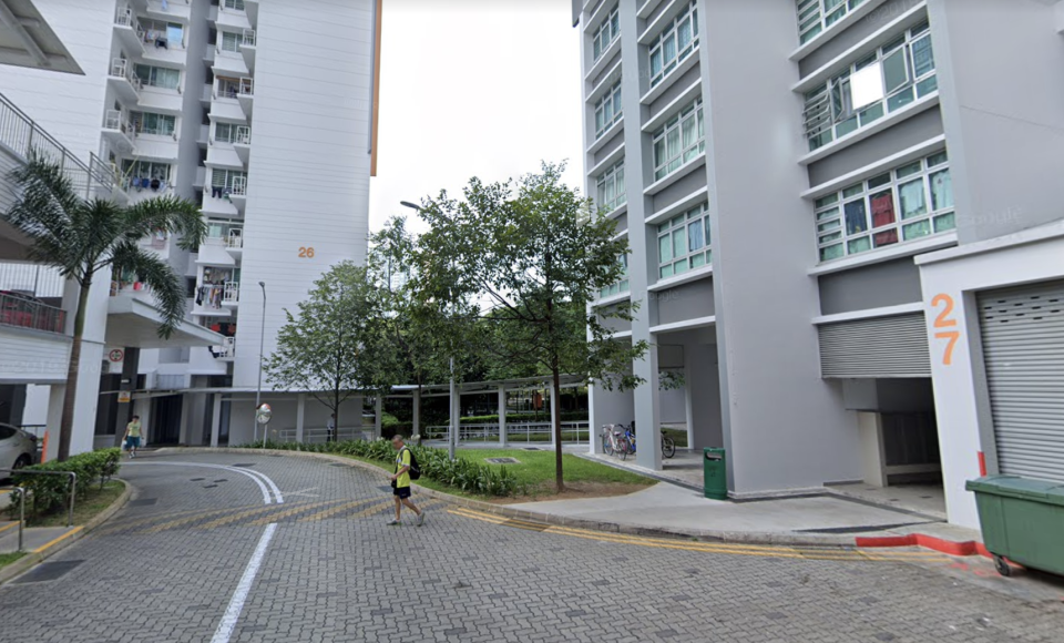 The path between Block 26 and Block 27 Ghim Moh Link. (PHOTO: Google Street View)