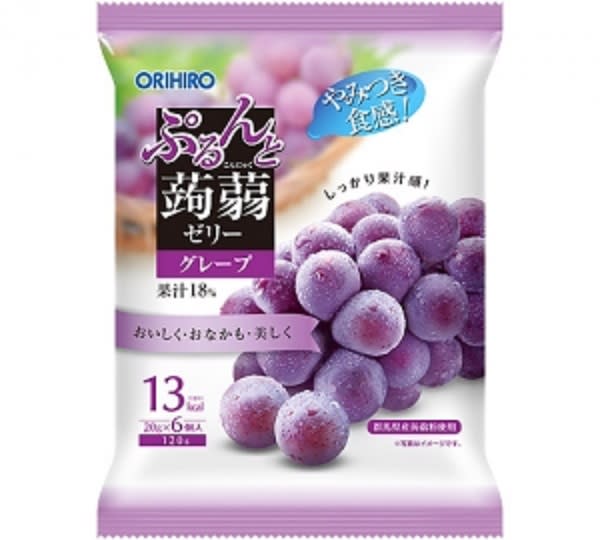 Orihiro Purun and Konjac Jelly Pouch 6s grape 130g [Japan]. (Photo: Shopee SG)