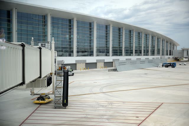 <p>Chris Graythen/Getty</p> Louis Armstrong New Orleans International Airport in Kenner, Louisiana.