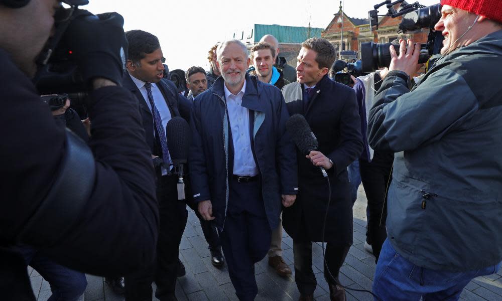 Jeremy Corbyn in Stoke-on-Trent last week, where Labour held on to power.