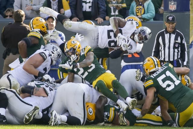 Actions from Raiders v Packers