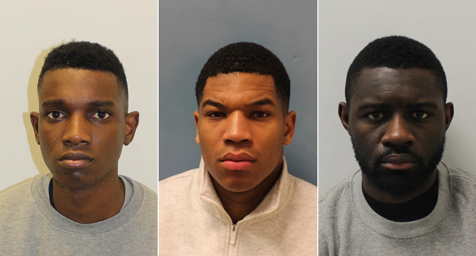 Koh (left) was given a life sentence, Okigbo (centre) 14 years and Dikanda 22 years (Met Police)