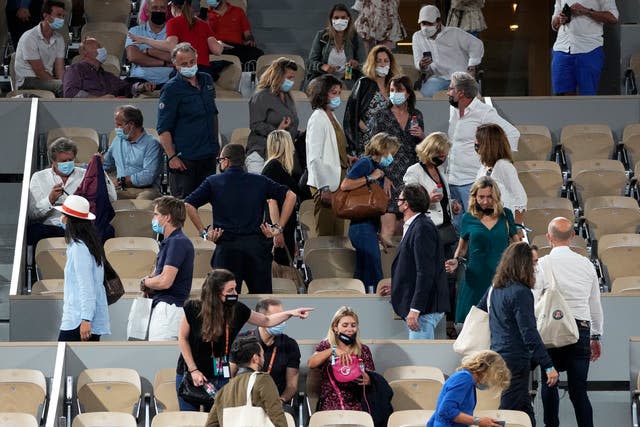 Fans had to leave during the fourth set to comply with Paris' curfew