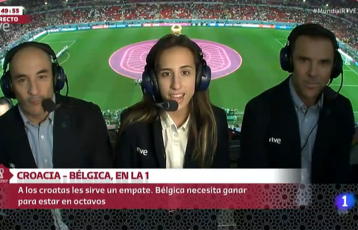 Alicia Arévalo, Alicia Arévalo, la primera mujer en narrar un partido de un Mundial en TVE