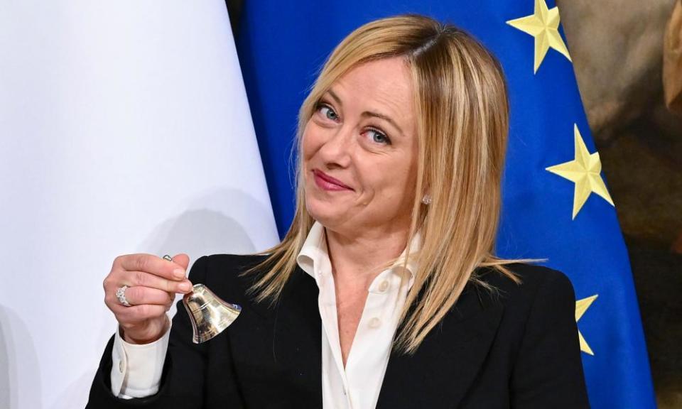 Giorgia Meloni, le lendemain de sa prestation de serment le mois dernier en tant que Premier ministre italien.