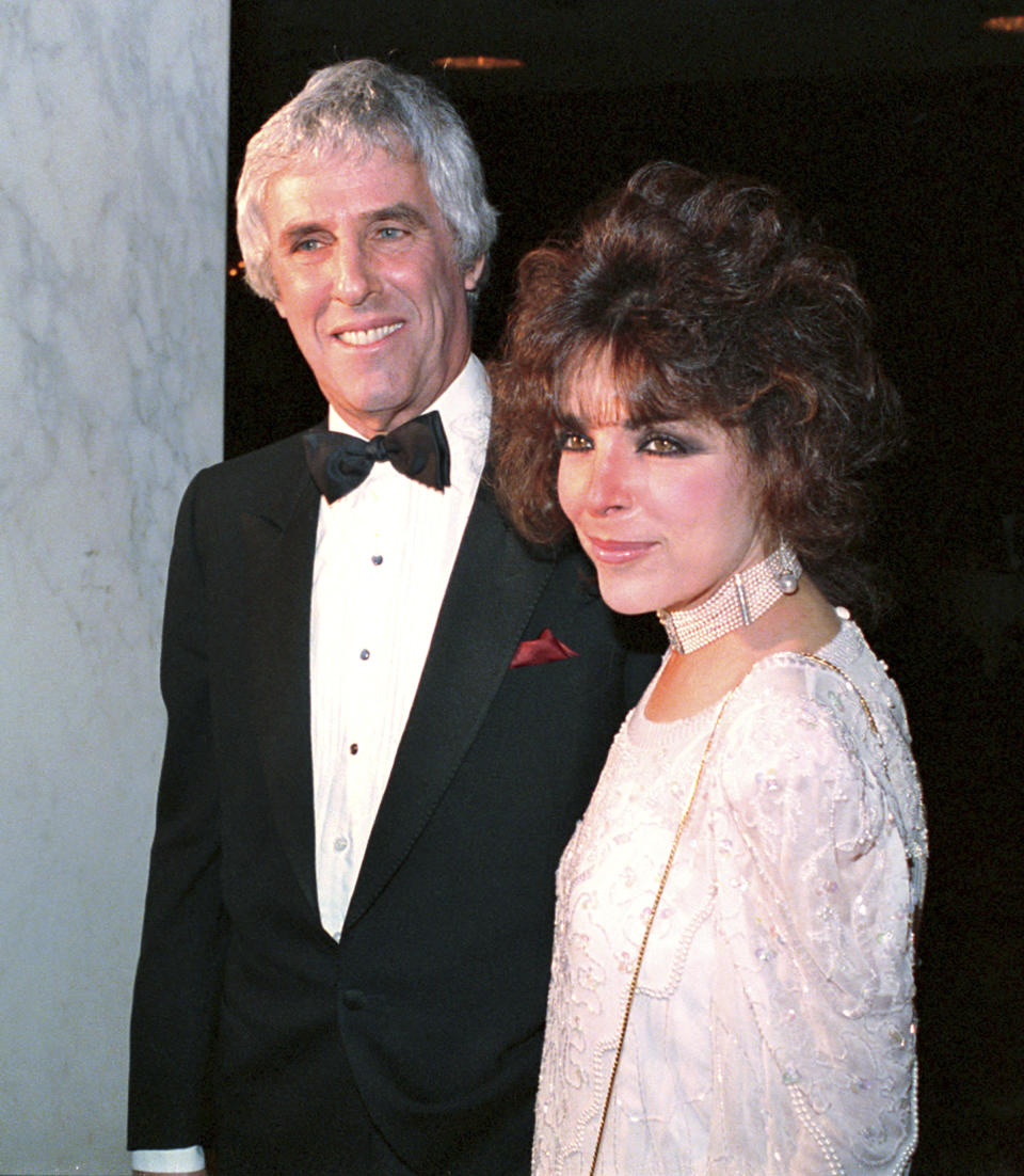 FILE - Songwriter Burt Bacharach arrives with his wife, Carol Bayer Sager, at the third annual American Society of Composers, Authors and Publishers awards ceremony on May 28, 1986. Bacharach died of natural causes Wednesday, Feb. 8, 2023, at home in Los Angeles, publicist Tina Brausam said Thursday. He was 94. (AP Photo/Lennox McLendon, File)