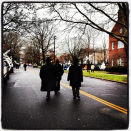 Mourners arrive at the funeral service for 6-year-old Newtown shooting victim Noah Pozner in Fairfield. (Dylan Stableford/Yahoo! News)