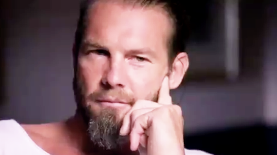 Former AFL champion Ben Cousins is pictured in a screenshot from an interview on Channel 7 in April, 2020.