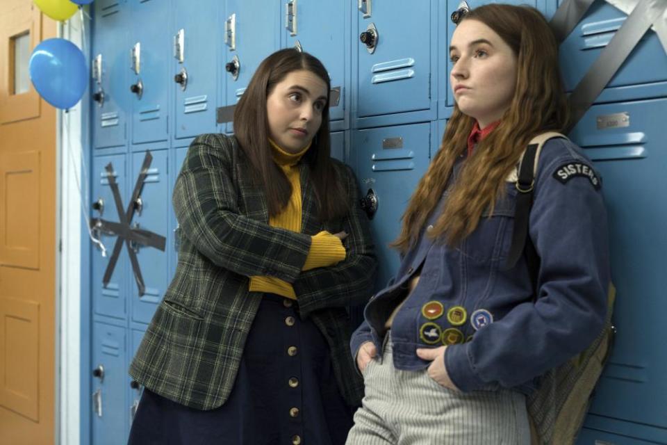 Beanie Feldstein, left, and Kaitlyn Dever in a scene from the film Booksmart.