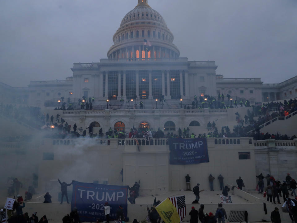 A mob of pro-Trump supporters breach the US Capitol Building in Washington, US, 6 January, 2021REUTERS