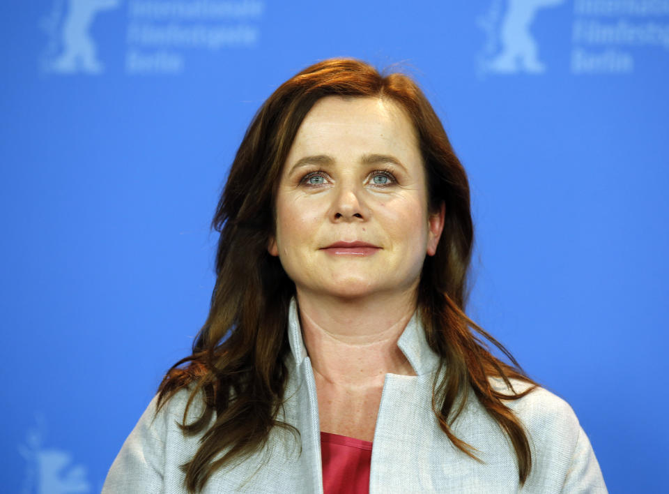 Actress Emily Watson poses during a photocall to promote the movie The Happy Prince at the 68th Berlinale International Film Festival in Berlin, Germany, February 17, 2018. REUTERS/Axel Schmidt