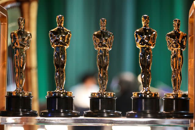 <p>Al Seib/A.M.P.A.S. via Getty</p> Collection of Oscar statuettes backstage on March 12, 2023, in Hollywood, California