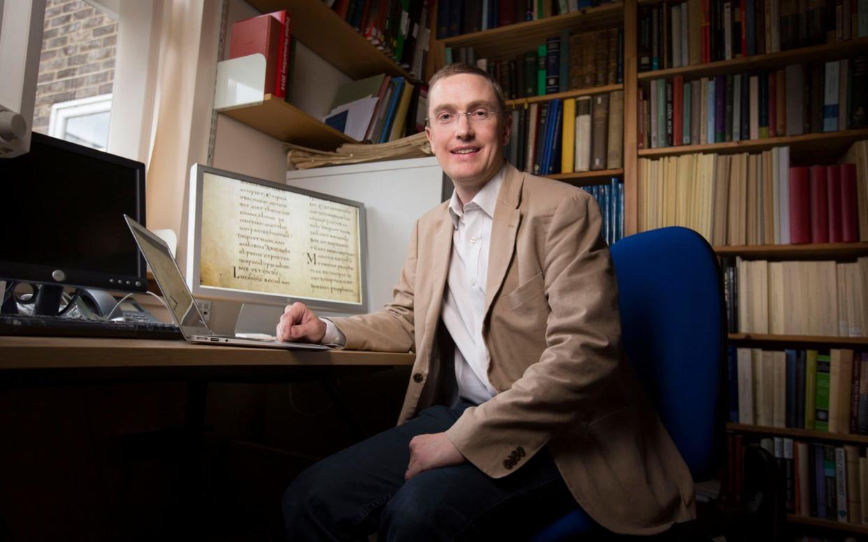 Dr. Hugh Houghton, Reader on New Testament Textual Scholarship, in his office at Birmingham University. - Andrew Fox