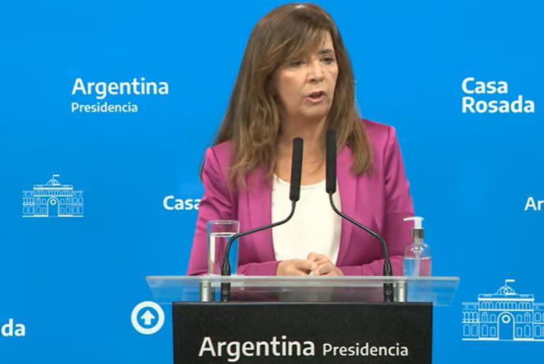 Conferencia de prensa de la portavoz de la Presidencia, Gabriela Cerruti