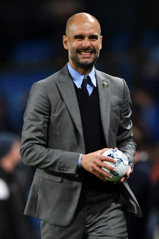 Manchester City's manager Pep Guardiola achieved his minimum objective of securing a place in next season's Champions League