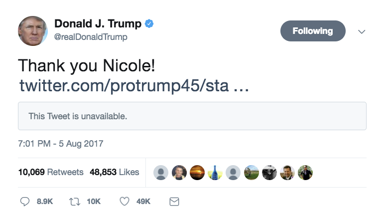 Trump’s retweet of ProTrump45