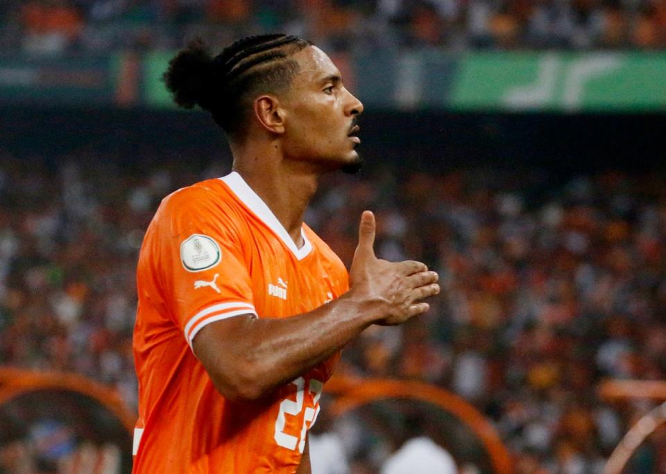Sebastien Haller scored the first goal of the game for Ivory Coast (REUTERS)