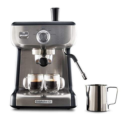 14) Calphalon Espresso Machine with Tamper, Milk Frothing Pitcher, and Steam Wand