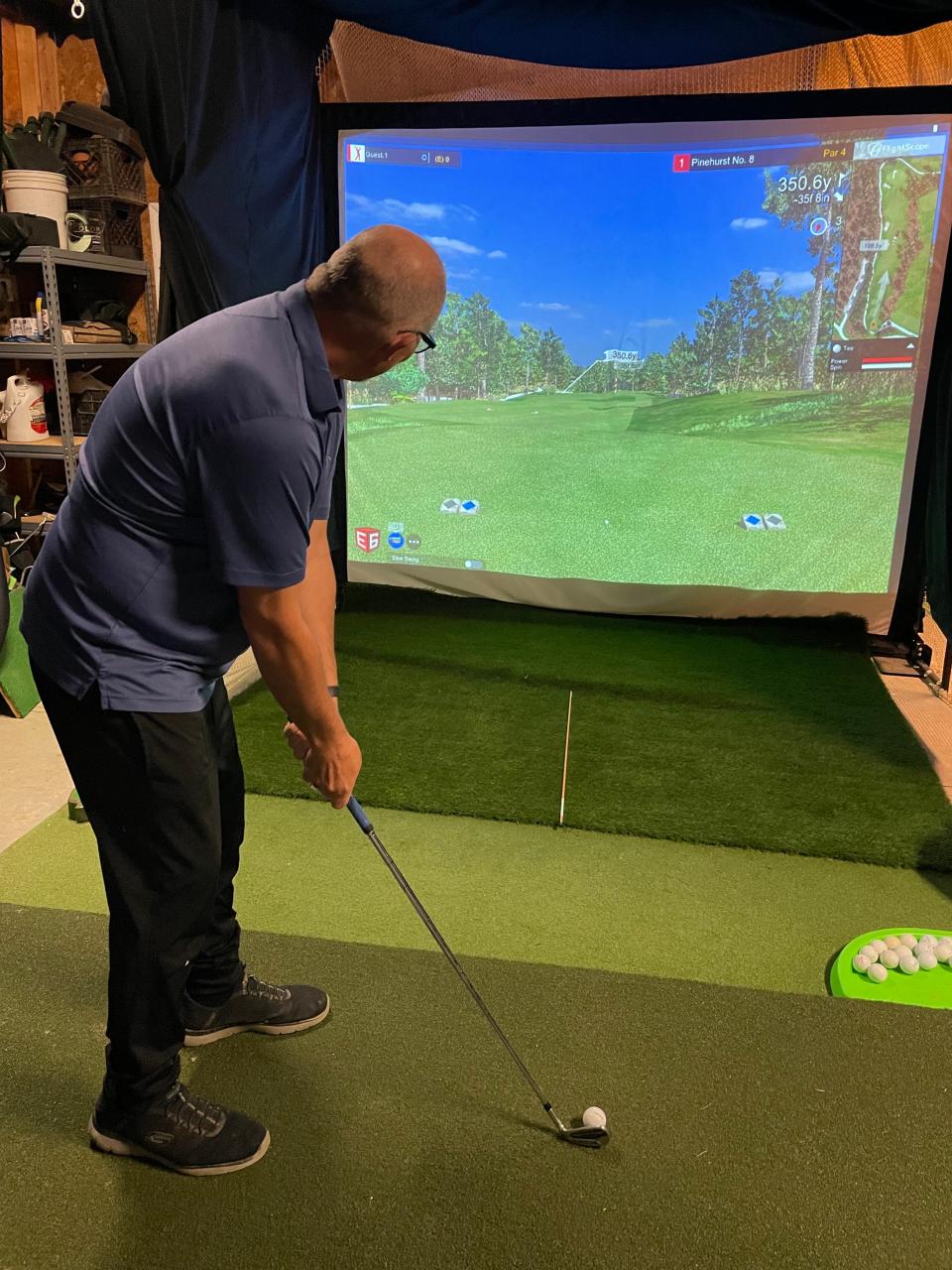The simulator at Tennessee Tee driving range gives golfers an opportunity to "play" one of 26 courses across the country.