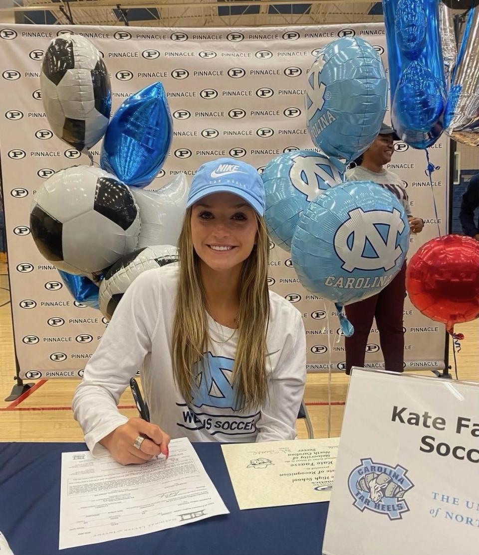 Kate Faasse, a senior at Pinnacle, committed to play soccer at North Carolina last month.