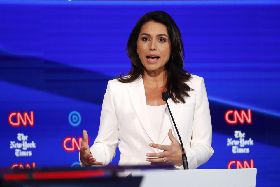 Rep. Tulsi Gabbard, D-Hawaii, in Westerville, Ohio, earlier this month. (Photo: AP/John Minchillo)