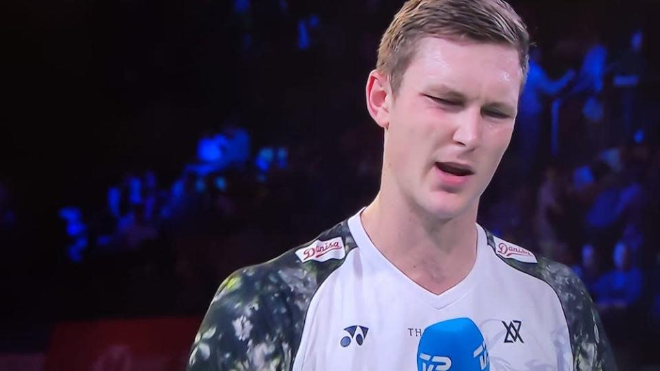 Axelsen could not hide his disappointment when he was interviewed.