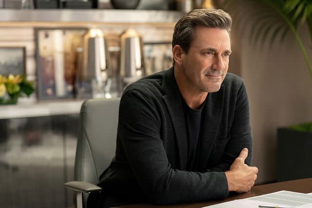 <p>Courtesy of Apple+</p> Jon Hamm as Paul Marks on 'The Morning Show' Season 3.