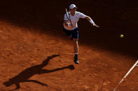 <p>Andy Murray from Britain lunges to return a ball to Marius Copil from Romania during a Madrid Open tennis tournament match in Madrid, Spain, Tuesday, May 9, 2017. Murray won 6-4 and 6-3. (Photo: Francisco Seco/AP) </p>