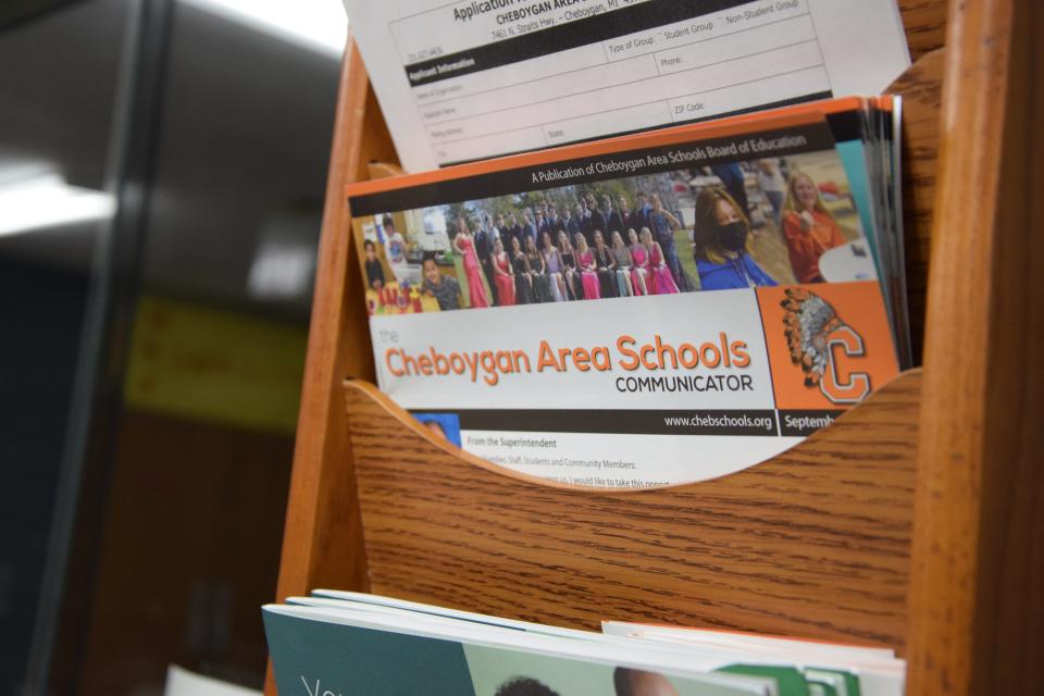 A Cheboygan Area Schools newsletter photographed at the Inverness Academy.