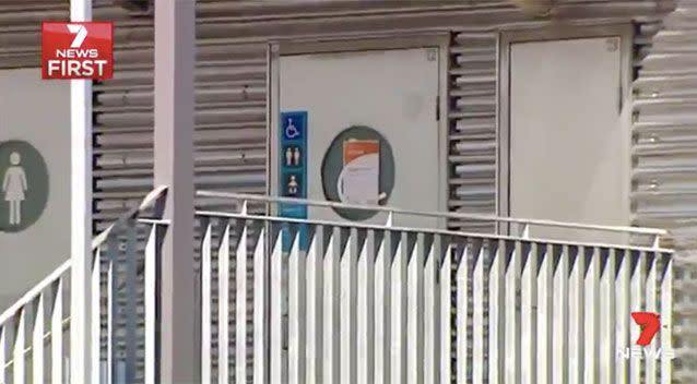 The Rockdale Train Station toilet where the camera was set up. Source: 7News